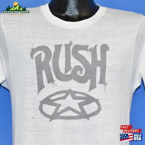 70S Rush Band Tee Rock Metal Star Logo Soft Thin Concert Tour T Shirt Small Classic Sweatshirt