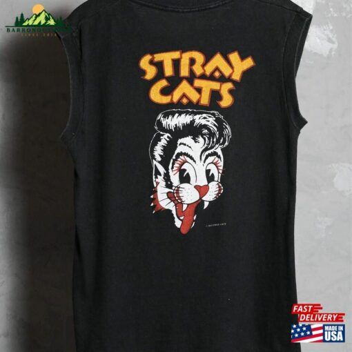 80’S Stray Cats 1983 Tour Vintage Band Vest T-Shirt Hoodie