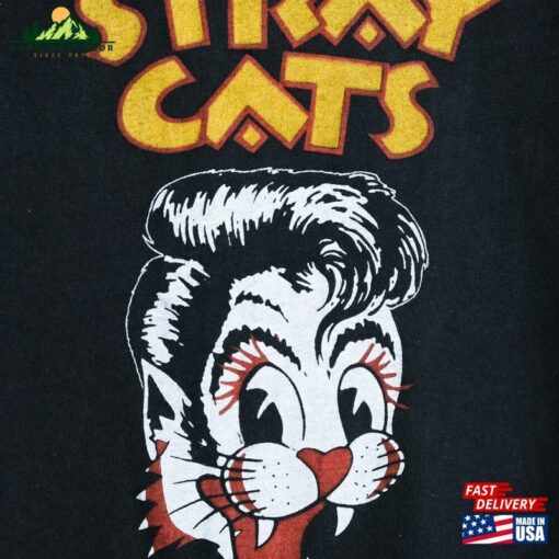 80’S Stray Cats 1983 Tour Vintage Band Vest T-Shirt Hoodie