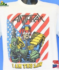 80S Anthrax I Am The Law Judge Dredd Among Living T Shirt Large Unisex T Shirt 2