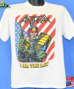 80S Anthrax I Am The Law Judge Dredd Among Living T Shirt Large Unisex T Shirt 4