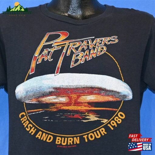 80S Pat Travers Band Crash And Burn Tour Blues Rock Concert T Shirt Medium Hoodie T-Shirt