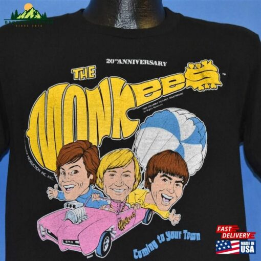 80S The Monkees 20Th Anniversary Pink Convertible Concert T Shirt Medium T-Shirt Classic