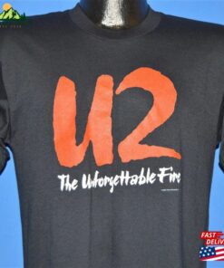 80S U2 The Unforgettable Fire Tour 1984 T Shirt Medium Hoodie Unisex