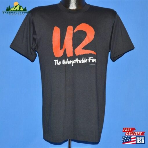 80S U2 The Unforgettable Fire Tour 1984 T Shirt Medium Hoodie Unisex