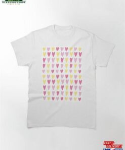 90S 2000S Y2k Cute Heart Pattern Hot Pink Yellow Pastel Classic T-Shirt Sweatshirt Unisex
