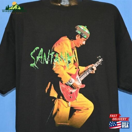 90S Carlos Santana Supernatural Album River Of Colors Tour Rock T Shirt Extra Large Unisex Classic