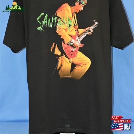 90S Carlos Santana Supernatural Album River Of Colors Tour Rock T Shirt Extra Large Unisex Classic