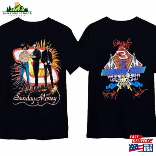 90S Dale Earnhardt Brooks And Dunn Sunday Money 2 Sided T-Shirt Reboot 2023 Tour Shirt Classic Hoodie