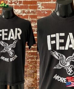 90S Fear More Beer T-Shirt Nicely Worn Vintage 1990S Punk Band Tee Single Stitch Cotton Gently Thrashed Medium Hoodie Classic
