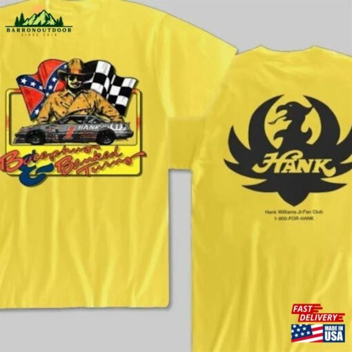 90S Hank Williams Jr Racing T-Shirt Vtg Bocephus Country Band Tour Shirt Hot 2023 Sweatshirt Unisex