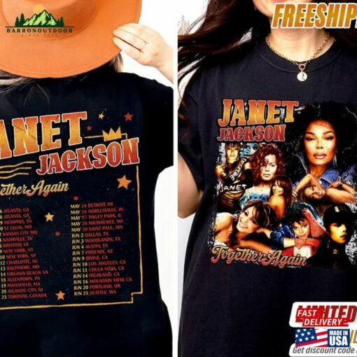 90S Janet Jackson Vintage T-Shirt T-Shirts Together Again Tour 2023 Sweatshirt