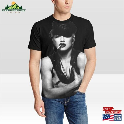 90S Madonna Biker Leather Cigarette T-Shirt For Men Women Classic