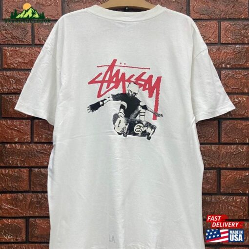 90S Og Stussy La Skater Photoprint T-Shirt Hip Hop Old Skates Hoodie