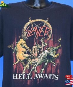 90S Slayer Hell Awaits Thrash Metal Rock Band Cover Art T Shirt Extra Large Sweatshirt Hoodie 2 90S Slayer Hell Awaits Thrash Metal Rock Band Cover Art T Shirt Extra Large Sweatshirt Hoodie 3