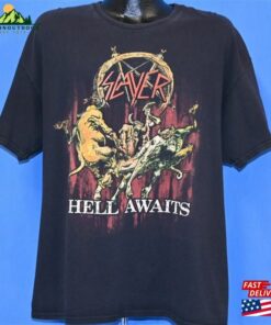 90S Slayer Hell Awaits Thrash Metal Rock Band Cover Art T Shirt Extra Large Sweatshirt Hoodie 3 90S Slayer Hell Awaits Thrash Metal Rock Band Cover Art T Shirt Extra Large Sweatshirt Hoodie 4