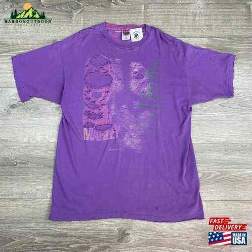 90S Thrashed Bob Marley Purple Paper Thin T-Shirt Hoodie Unisex