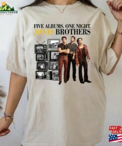 90S Vintage Jonas Brother Band Shirt Brothers Five Albums One Night Tour The Tee T-Shirt Unisex