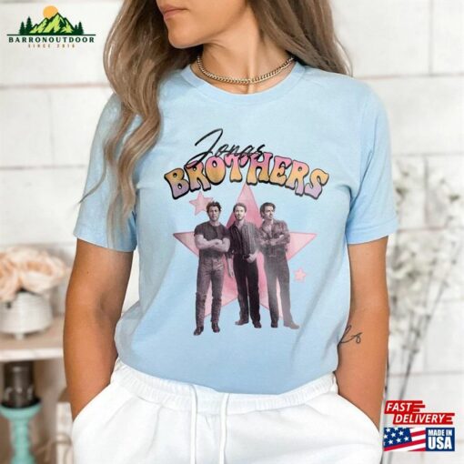 90S Vintage Jonas Brother In Pink Barbi Shirt Brothers Stars Five Albums One Night Tour Unisex Classic