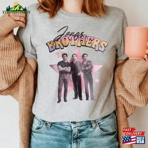 90S Vintage Jonas Brother In Pink Barbi Shirt Brothers Stars Five Albums One Night Tour Unisex Classic