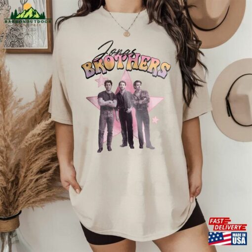 90S Vintage Jonas Brother In Pink Barbi Shirt Brothers Stars Five Albums One Night Tour Unisex Classic