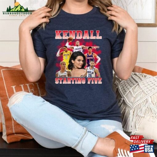 90S Vintage Kendall Starting Five Shirt Loahaddian Jenner Team Long Sleeve T-Shirt Hoodie