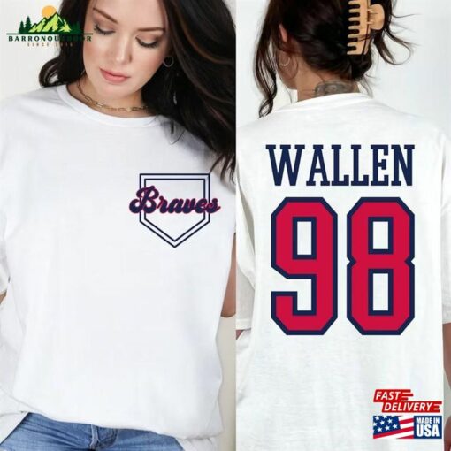 98 Braves Wallen T-Shirt Cowboy Western Sweatshirt Mlb Baseball Shirt Classic