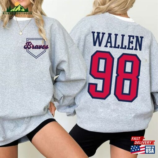 98 Braves Wallen T-Shirt Cowboy Western Sweatshirt Mlb Baseball Shirt Classic