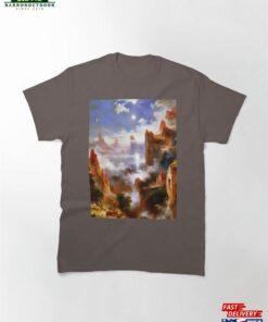 A Beautiful Blue Sky With Daytime Moon By Thomas Moran Painting Hoodie Unisex