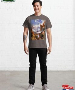 A Beautiful Blue Sky With Daytime Moon By Thomas Moran Painting Hoodie Unisex 2 A Beautiful Blue Sky With Daytime Moon By Thomas Moran Painting Hoodie Unisex 3