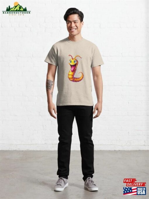 A Cartoonish Worm In Playful Pose Classic T-Shirt Hoodie