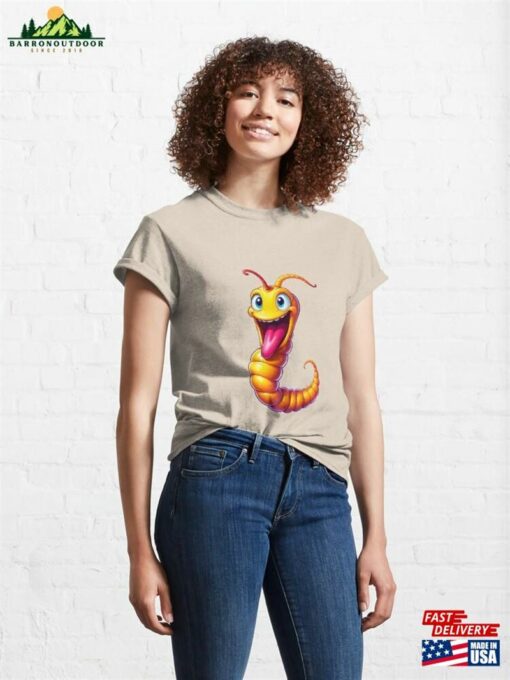 A Cartoonish Worm In Playful Pose Classic T-Shirt Hoodie