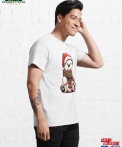 A Cute Polar Bear Wearing Santa Hat And Scarf Classic T-Shirt Unisex 3 A Cute Polar Bear Wearing Santa Hat And Scarf Classic T Shirt Unisex 4