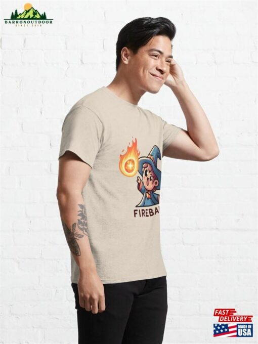 A Cute Wizard Casting Fireball Classic T-Shirt Unisex Sweatshirt