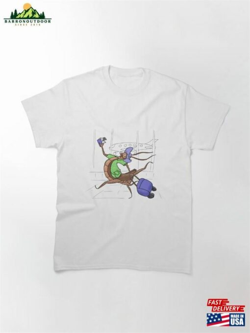 A Funny Cockroach Is Rushing To Catch Plane At The Airport Cute Story With Humor Classic T-Shirt Sweatshirt