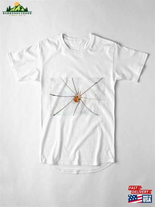 A Harvestman Of The Species Leiobunum Limbatum On White Wal Long T-Shirt Classic Unisex