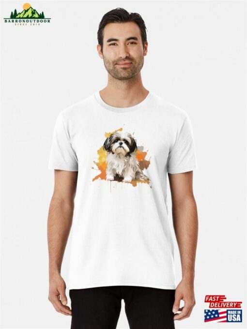 A Shih Tzu In Paint Splatter Style Premium T-Shirt Hoodie