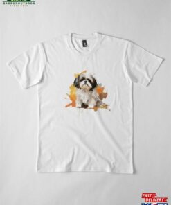 A Shih Tzu In Paint Splatter Style Premium T Shirt Hoodie 4