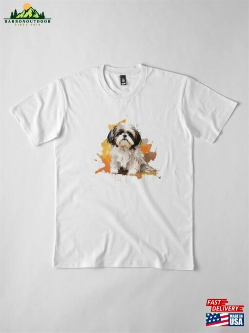 A Shih Tzu In Paint Splatter Style Premium T-Shirt Hoodie