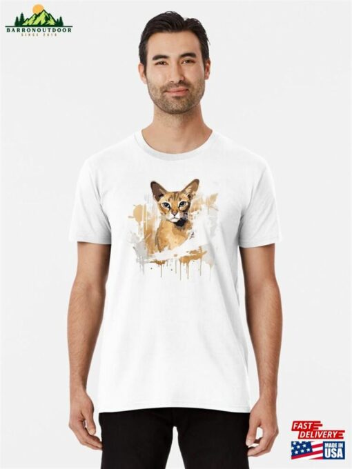 A Stunning Abyssinian Cat In Paint Splatter Style Premium T-Shirt Classic Hoodie