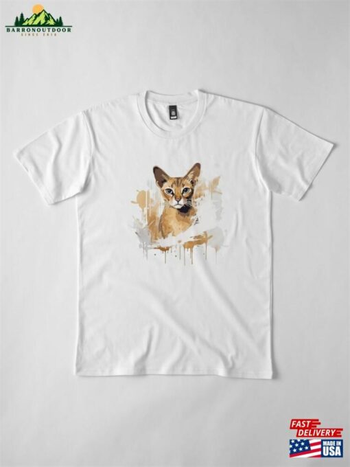 A Stunning Abyssinian Cat In Paint Splatter Style Premium T-Shirt Classic Hoodie