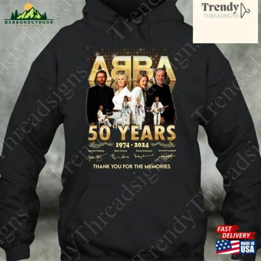 Abba Tee 50 Years 1974 2024 Thank You For The Memories Shirt Sweatshirt Hoodie