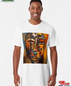Abstract African Mask Style No 09 Long T-Shirt Classic Unisex Abstract African Mask Style No 09 Long T-Shirt Classic Unisex