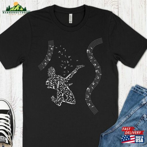 Abstract Guitarist Shirt Musical Note Guitar T-Shirt Musician Sweatshirt