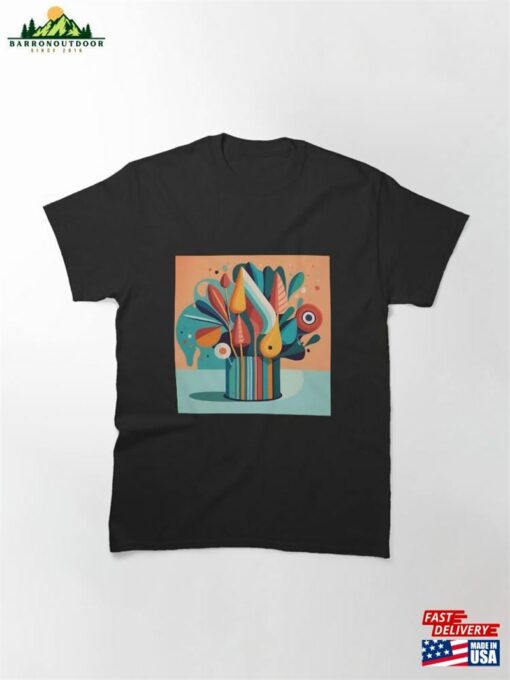 Abstract Multicolored Watercolor Pattern Classic T-Shirt