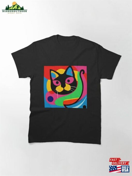 Abstract Psychedelic Cat Art Classic T-Shirt Unisex Sweatshirt