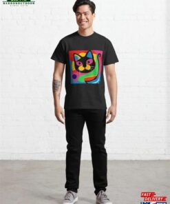 Abstract Psychedelic Cat Art Classic T-Shirt Unisex Sweatshirt