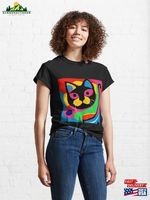 Abstract Psychedelic Cat Art Classic T-Shirt Unisex Sweatshirt