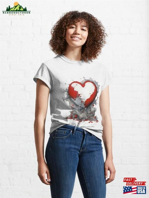 Abstract Symbol Of Heartbreak From Love Classic T-Shirt Unisex