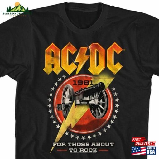 Ac Dc For Those About To Rock Cannon Lightning Black Shirts Unisex Hoodie